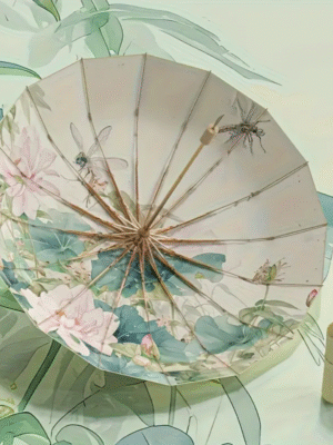 16 Rib Large Foldable Umbrella with Colorful Glue Coating