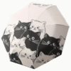 Screenshot 2025-10-30 at 14.12.23 Automatic Black and White Umbrella with Cartoon Kitten Print