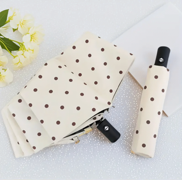 French Polka Dot Automatic Umbrella