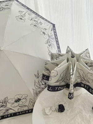French Vintage Floral Blackout Umbrella
