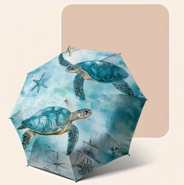 Portable Turtle Pattern Compact Umbrella