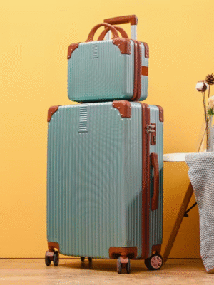 Mint 14 Inch and 20 Inch Vintage Travel Suitcase Set