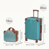 Light Grey 14 Inch and 20 Inch Vintage Travel Suitcase Set