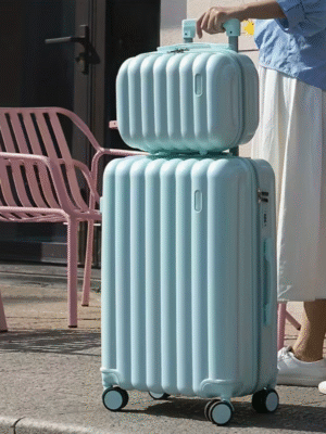 Sky Blue 20 Inch Expandable Luggage with TSA Lock plus Mini Luggage Bag