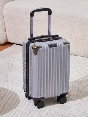 Silvish Grey 16 Inch Lightweight ABS Hardshell Suitcase with Spinner Wheels