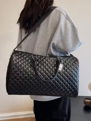 Black Diamond Pattern Large Capacity Travel Tote