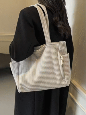 Women Large Capacity Corduroy Tote Bag