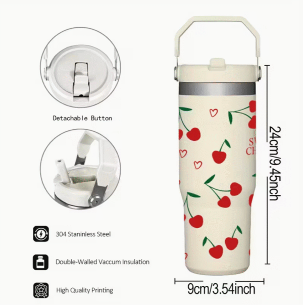 30oz Insulated Stainless Steel Tumbler with  Folding Straw