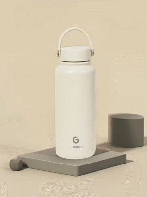 1000ml Cream White Stainless Steel Insulated Water Bottle