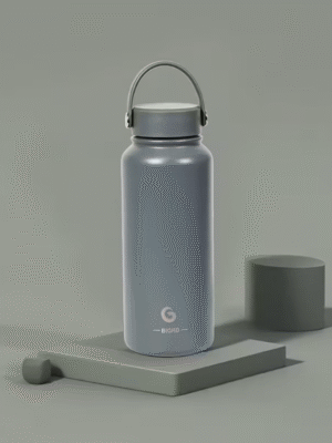 1000ml Gray Stainless Steel Insulated Water Bottle