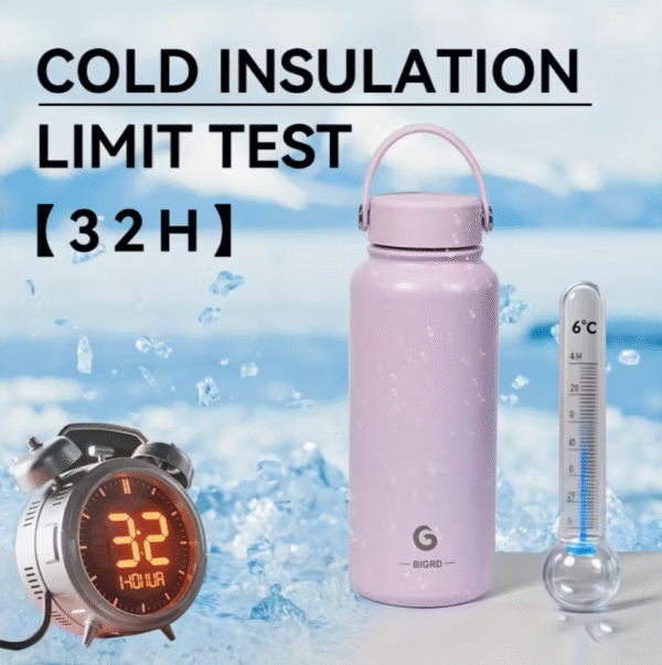 1000ml Cream White Stainless Steel Insulated Water Bottle